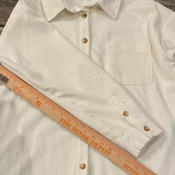 Blu Pepper Brittany Corduroy Button Down Jacket Shirt Top Medium Classic Shacket - Picture 11 of 11